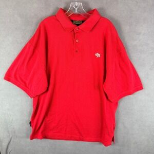 VTG Y2K Mecca Mens Polo Shirt Red Short Sleeve 2XL 90s Hip Hop Rap B.I.G.